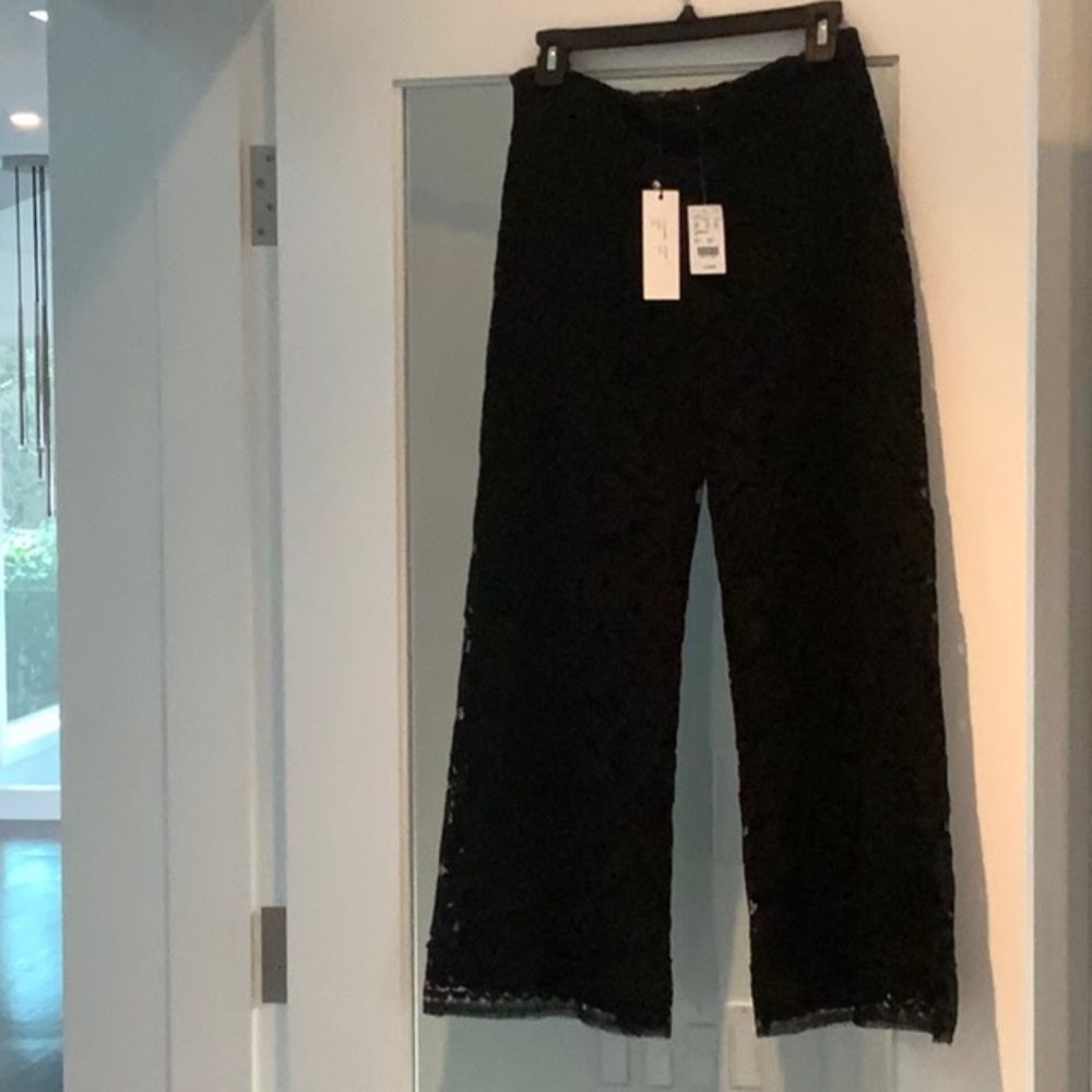 Adam Lippes Black Lace Pants